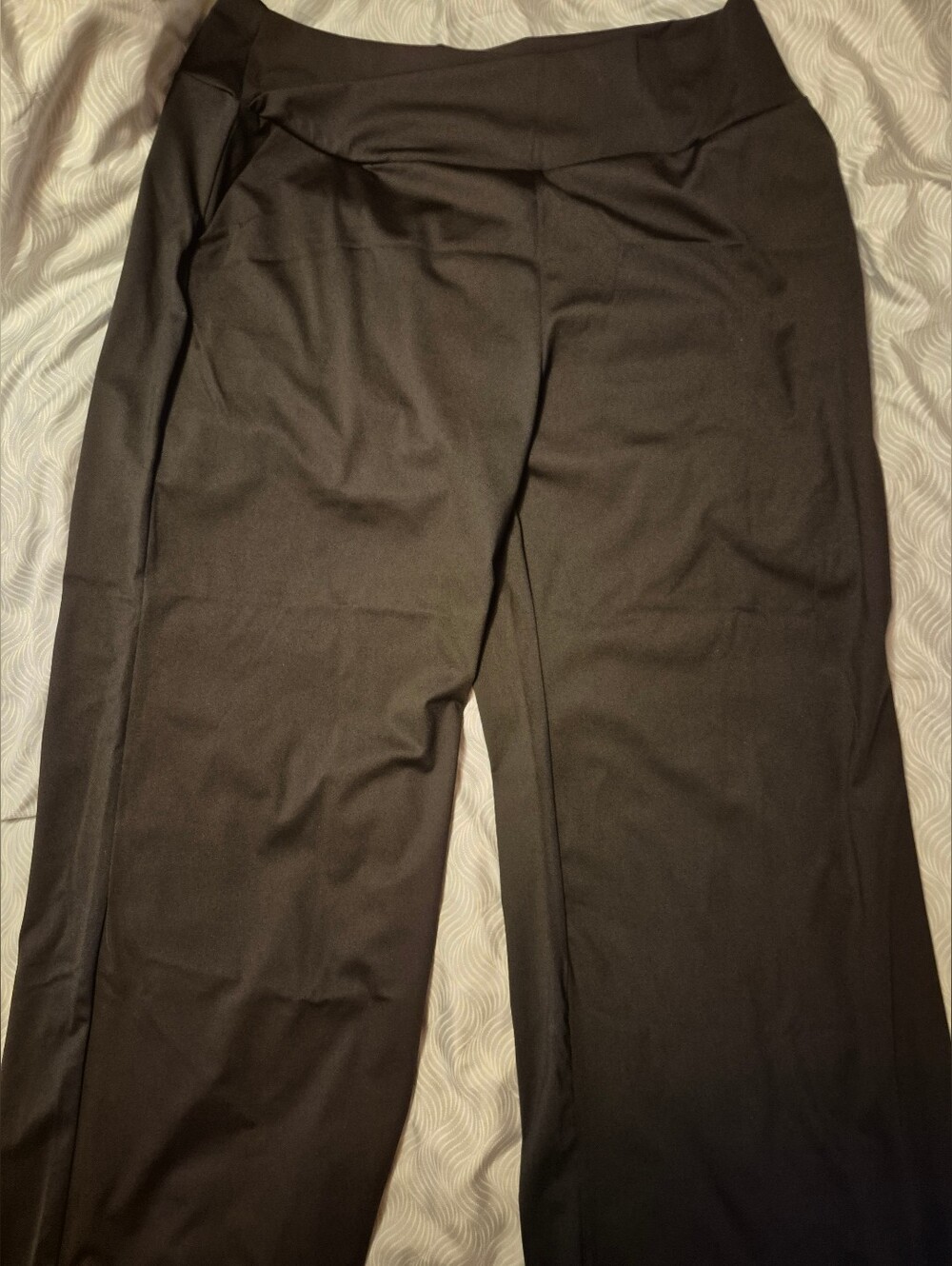Womens Black Leggins Crossover Waist Size XXL